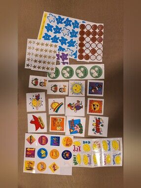 Vtg 1980s/1990s Sticker Lot – Trend Scratch & Sniff, Garfield, Stars 💛